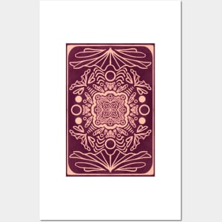 Tarot Card Backing Maroon Posters and Art